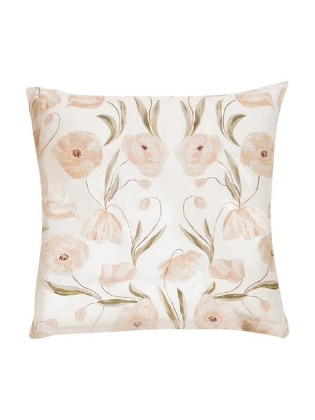 Taies d'oreiller en satin de coton bio Aimee de Candice Gray, 2 pièces, Beige, rose, larg. 65 x long. 65 cm