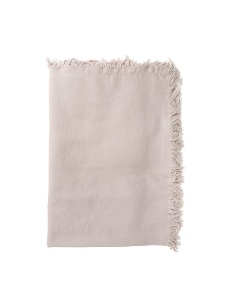 Mantel de algodón con flecos Nalia, Algodón, Beige, De 4 a 6 comensales (An 160 x L 160 cm)