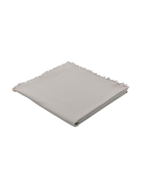 Obrus z bawełny z frędzlami Nalia, Bawełna, Beżowy, Dla 4-6 osób (S 160 x D 160 cm)