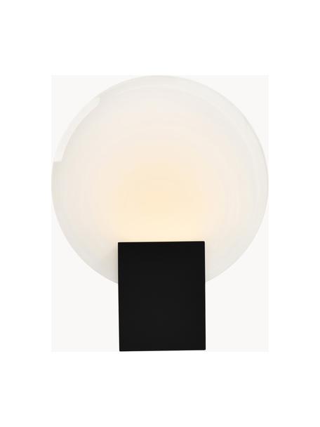 Dimmbare LED-Wandleuchte Hester, Lampenschirm: Glas, Off White, Schwarz, B 20 x H 26 cm