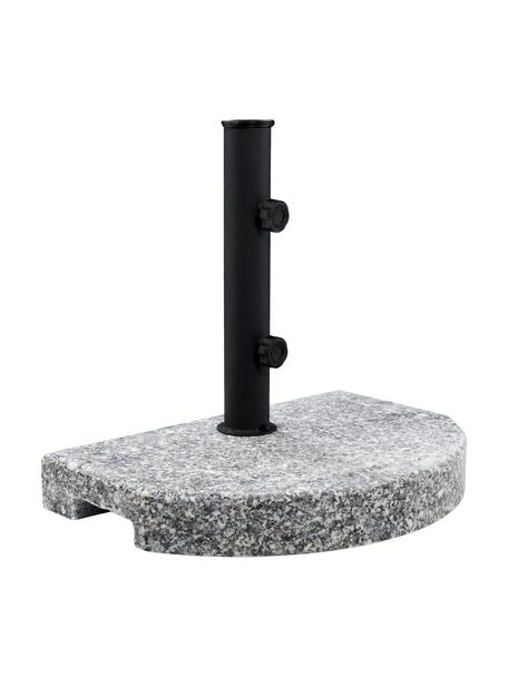 Granit Sonnenschirmständer The Rock mit Griff, Granit, Stahl, beschichtet, Grau, Schwarz, B 40 x H 33 cm