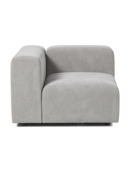 Módulo de esquina sofá Lena, Tapizado: tejido (88% poliéster, 12, Estructura: madera de pino, contracha, Patas: plástico, Tejido gris plata, An 105 x F 106 cm, chaise longue izquierda