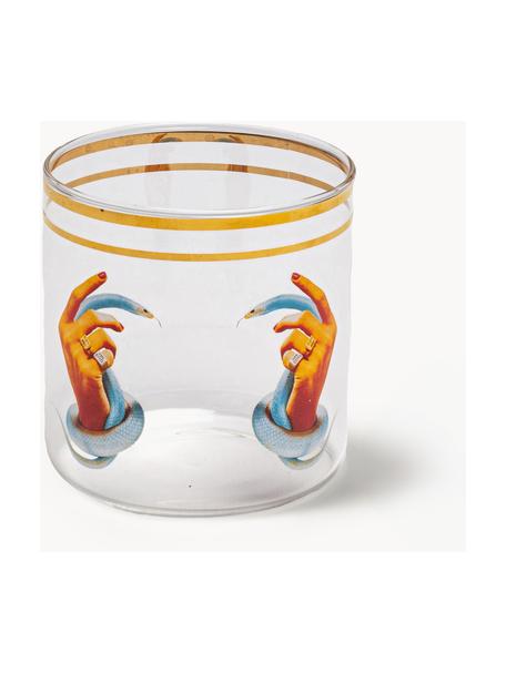 Wasserglas Hands With Snakes, Dekor: Gold Entdecke die Vielsei, Hands With Snakes, Ø 8 x H 9 cm, 370 ml