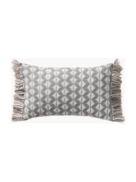 Vankúš do interiéru/exteriéru Morty, s výplňou, 100 % polyester (recyklovaný PET), Svetlosivá, lomená biela, Š 30 x D 50 cm