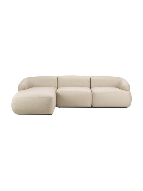 Divano angolare componibile Sofia, Rivestimento: 100% polipropilene Con 23, Struttura: legno di pino massiccio, , Piedini: plastica, Tessuto beige, Larg. 278 x Prof. 174 cm, chaise-longue a sinistra