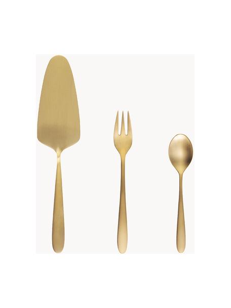 Kuchenbesteck-Set Tulip, 6 Personen (13er-Set), Edelstahl 18/10

Das Besteck ist aus Edelstahl gefertigt. Somit ist es langlebig, rostet nicht und ist resistent gegen Bakterien. Zudem ist es Spülmaschinenfest, farbecht, pflegeleicht, geschmacksneutral und säurebeständig., Goldfarben, matt, Set in verschiedenen Größen