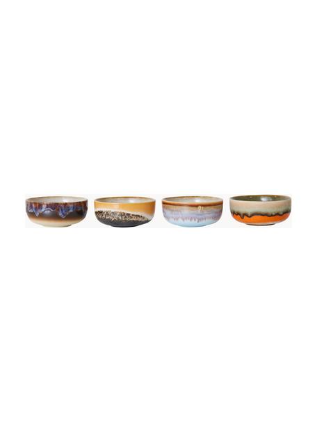 Set di 4 ciotole per salsa dipinte a mano con smalto reattivo 70's, Ceramica, Multicolore, Ø 11 x Alt. 5 cm