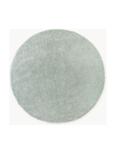 Flauschiger runder Hochflor-Teppich Leighton, Flor: Mikrofaser (100% Polyeste, Salbeigrün, Ø 200 cm (Größe L)
