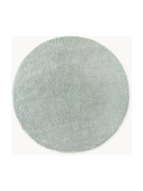 Tapis rond moelleux vert menthe Leighton, Vert menthe, Ø 200 cm (taille L)