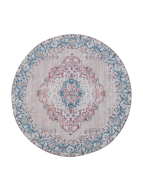 Okrúhly ženilkový koberec vo vintage štýle Avignon, Modrá, Ø 120 cm (veľkosť S)
