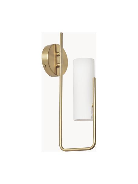 Wandleuchte Vivian, Lampenschirm: Opalglas, Goldfarben, B 13 x H 36 cm