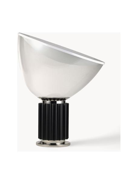 Lámpara de mesa LED regulable Taccia, Pantalla: plástico, Estructura: plástico, metal recubiert, Negro, blanco, Ø 50 x Al 65 cm