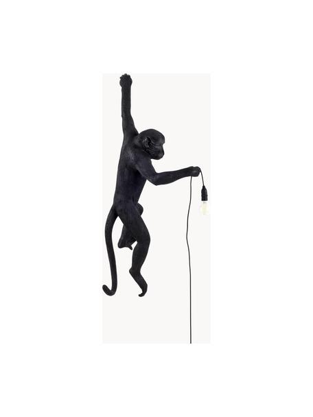 Applique murale d'extérieur LED design avec prise secteur Monkey, Noir, larg. 37 x haut. 77 cm