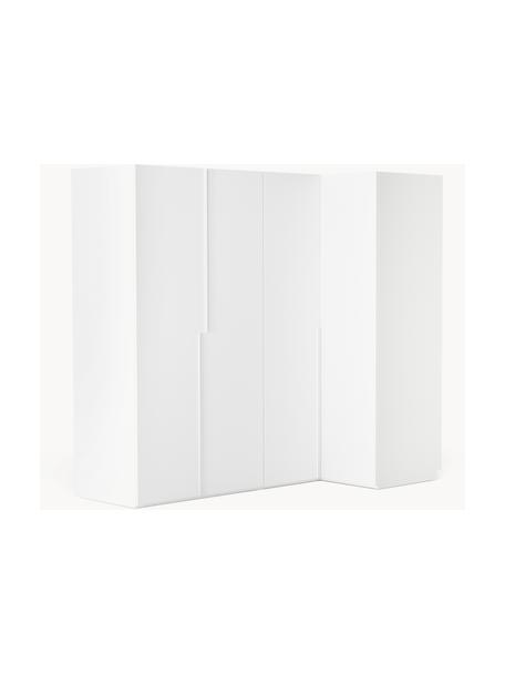 Armario esquinero modular Leon, 4 puertas (215 cm), variantes diferentes, Estructura: tablero aglomerado revest, Blanco, Interior Basic (An 215 x Al 200 cm) esquinero