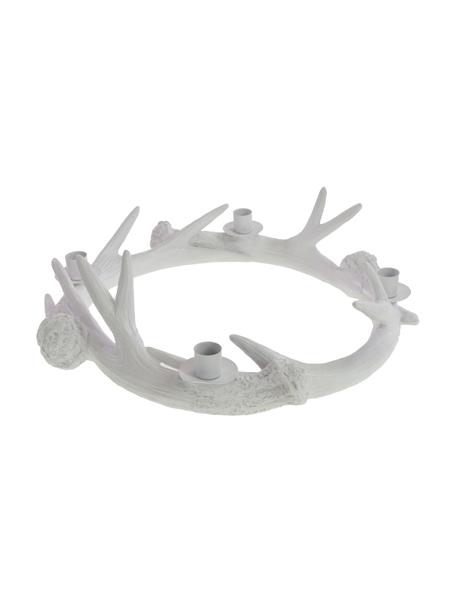 Kerzenhalter Gewenna, Polyresin, Weiß, B 40 x H 12 cm