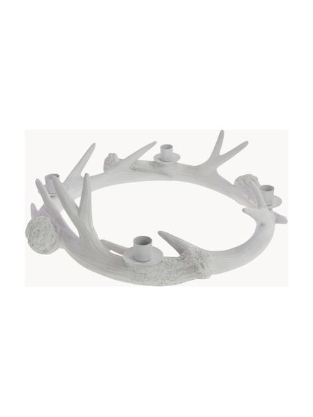 Svícen Gewenna, Polyresin, Bílá, Š 40 cm, V 12 cm