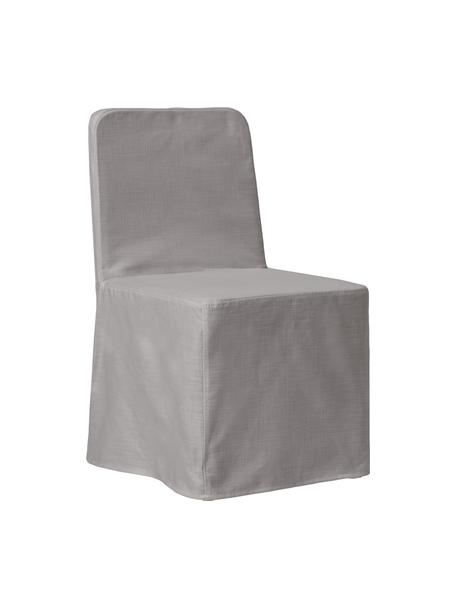 Gestoffeerde stoel Russell met bekleding in grijs, Poten: essenhout, Frame: metaal, Grijs, B 47 x H 86 cm