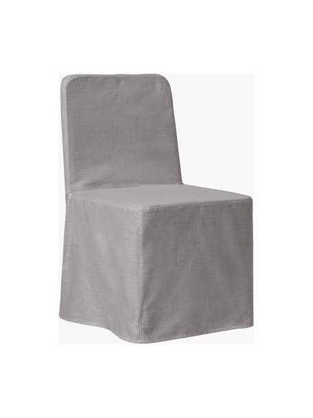 Gestoffeerde stoel Russell met bekleding in grijs, Poten: essenhout, Frame: metaal, Geweven stof grijs, B 47 x H 86 cm