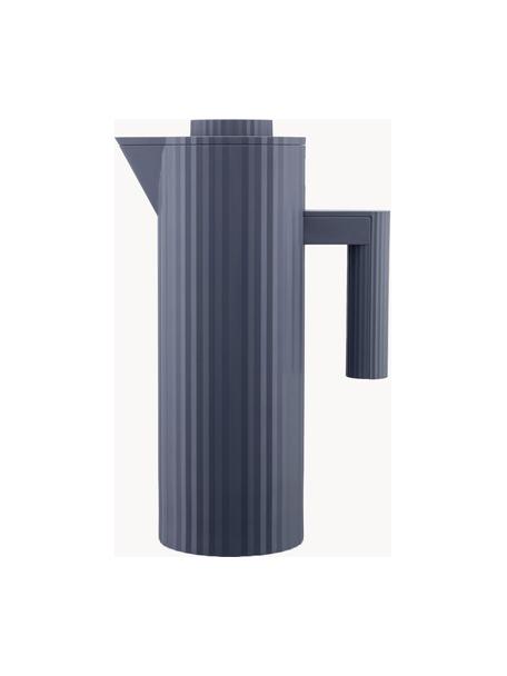 Caraffa sottovuoto Plissé, 1 L, Resina termoplastica, vetro, Grigio-blu, 1 L