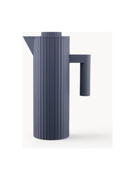 Pichet isotherme Plissé, 1 L, Résine thermoplastique, verre, Gris-bleu, 1 L