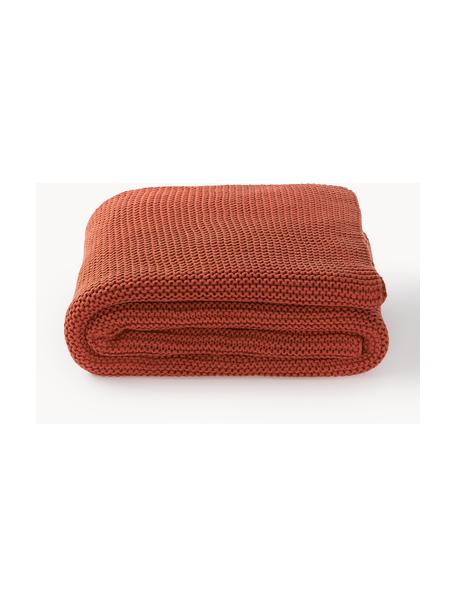Pletený pléd Adalyn, 100 % bio bavlna, s certifikátem GOTS, Okrová, Š 150 cm, D 200 cm