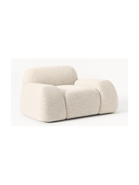 Poltrona lounge in bouclé Wolke, Rivestimento: bouclé (96% poliestere, 4, Piedini: plastica Questo prodotto , Bouclé beige chiaro, Larg. 138 x Prof. 105 cm