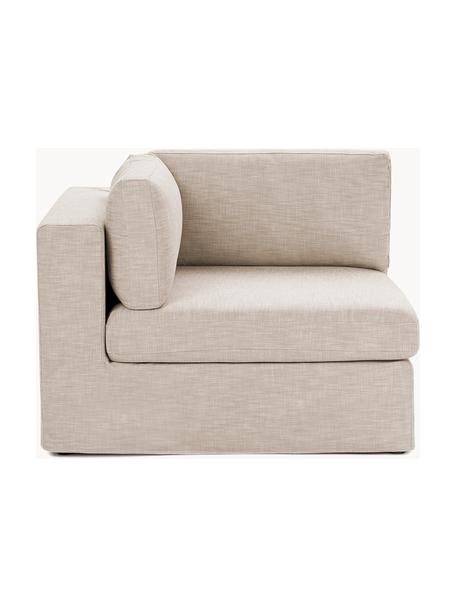 Moduł narożny Russell, Tapicerka: 100% bawełna Dzięki tkani, Stelaż: lite drewno sosnowe z cer, Nogi: tworzywo sztuczne, Beżowa tkanina, S 103 x G 103 cm