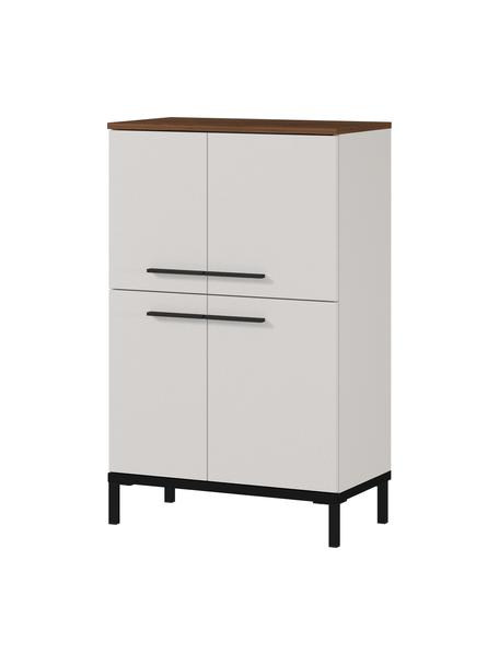 Bad-Midischrank Elisa, B 60 cm, Korpus: Spanplatte, melaminbeschi, Beige, Dunkles Holz, B 60 x H 97 cm
