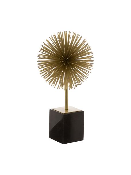 Objet décoratif avec pied en marbre Marball, Couleur dorée, noir, marbré, Ø 15 x haut. 30 cm