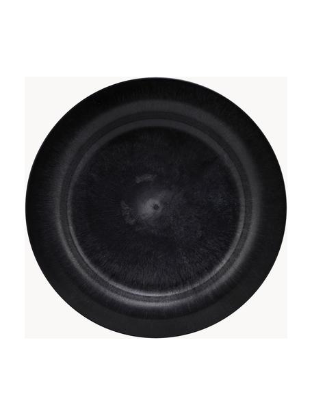 Assiettes plates Serveur, 4 pièces, Résine, Noir, Ø 24 cm