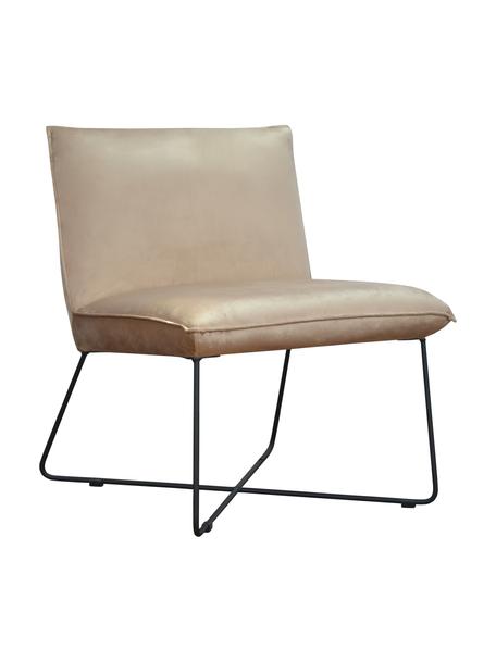 Sametová čalouněná židle Victor, Béžová Nohy: černá, Š 75 cm, H 75 cm