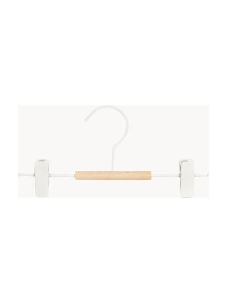 Gruccia Kids Clip 5 pz, Legno, acciaio verniciato a polvere, Bianco, Larg. 25 x Alt. 12 cm