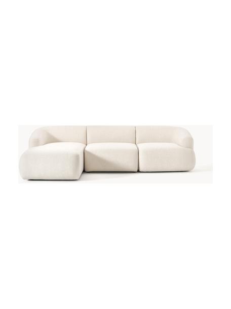 Modulares Ecksofa Sofia (3-Sitzer), Bezug: 100 % Polypropylen Der ho, Gestell: Fichtenholz, Spanplatte, , Webstoff Cremeweiss, B 277 x T 185 cm, Eckteil rechts