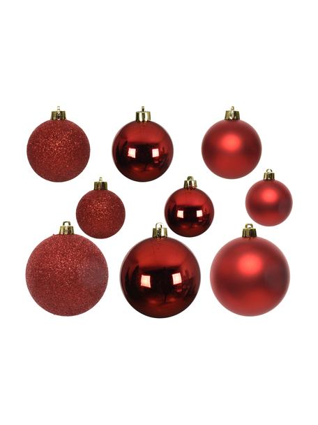 Breukvaste kerstballenset Mona, 30-delig, Rood, Set met verschillende formaten