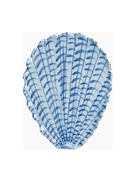 Fuente Shellegance, 26 cm, Cerámica de gres esmaltada, Tonos azules, An 26 x F 20 cm