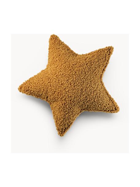 Teddy-Kuschelkissen Star, Bezug: Teddy (100 % Polyester), Senfgelb, B 37 x L 40 cm