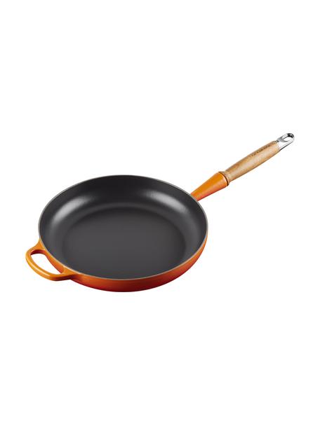 Poêle à frire en fonte avec manche en bois Signature Collection, Orange, rouge, Ø 28 x haut. 8 cm