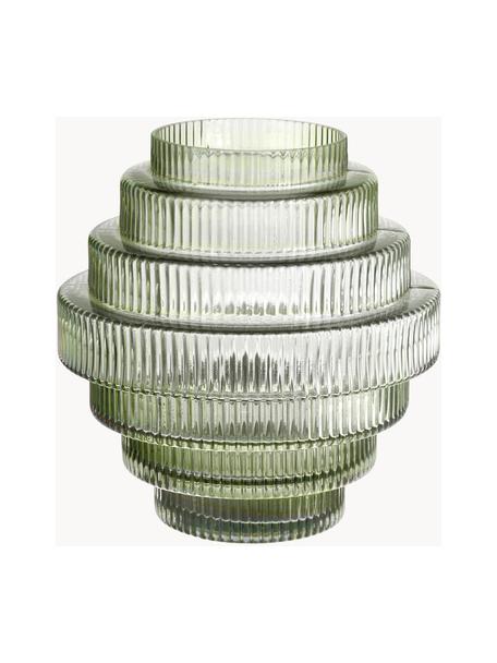 Designová váza Rilla, Sklo, Zelená, Ø 22 cm, V 24 cm