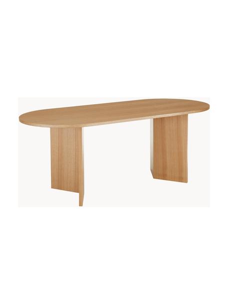 Oválny jedálenský stôl z dreva Toni, 200 x 90 cm, MDF-doska strednej hustoty s jaseňovou dyhou, lakovaná, Jaseňové drevo, Š 200 x H 90 cm