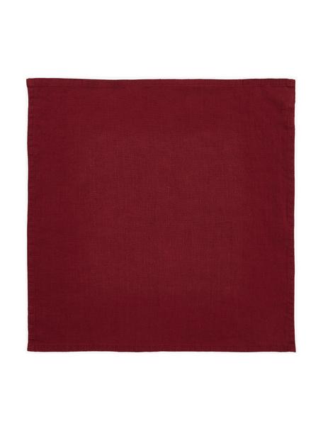 Serviettes pur lin Pembroke, 2 pièces, 100 % pur lin, Rouge, larg. 42 x long. 42 cm