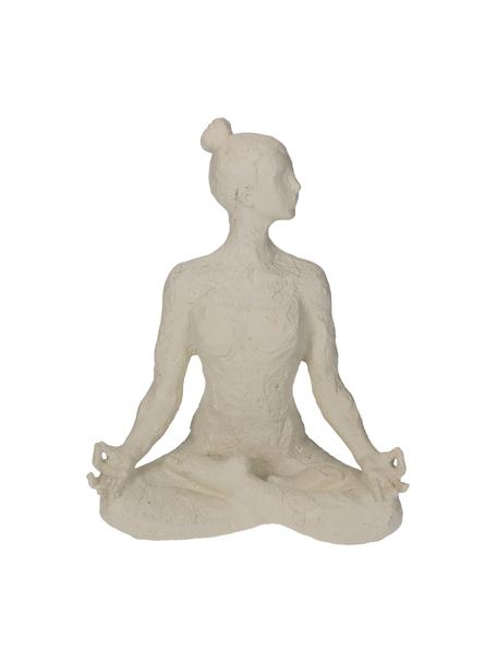Decoratief object Yoga in ivoorkleurig, Polyresin, Ivoorkleurig, B 18 x H 24 cm