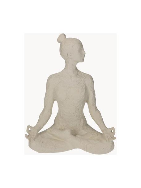 Figura decorativa Yoga, Poliresina, Blanco Off White, An 18 x Al 24 cm
