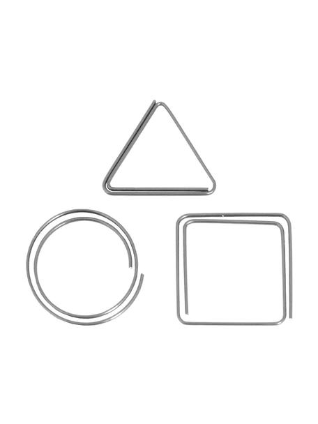 Bureauklemmenset Geometria, 9-delig, Gelakt metaal, Metaalkleurig, 3 x 3 cm