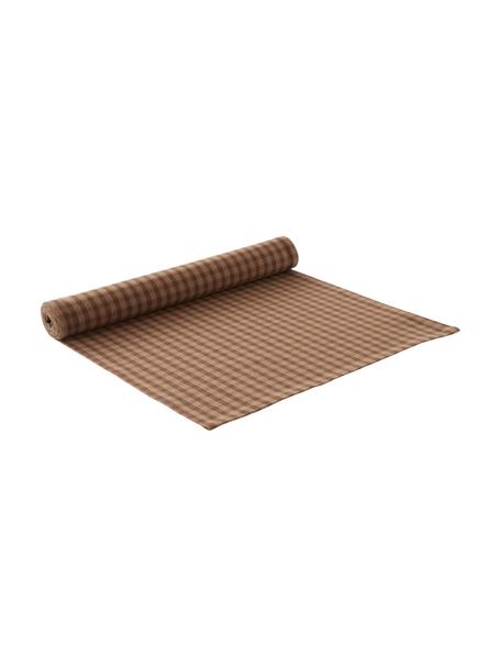Bavlněný károvaný stolní běhoun Rylie, 100 % bavlna, certifikát BCI, Odstíny hnědé, Š 40 cm, D 140 cm