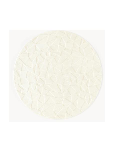 Alfombra redonda artesanal de lana Rory, Parte superior: 100% lana, Reverso: 100% algodón El material , Blanco crema, Ø 120 cm (Tamaño S)