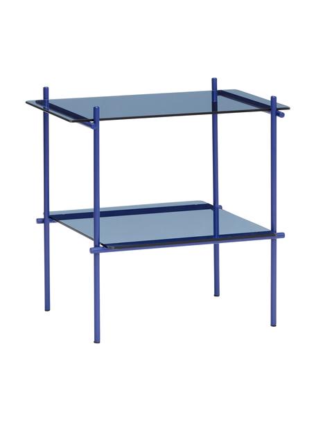 Sklenený pomocný stolík Niche, Modrá, Š 40 x V 39 cm