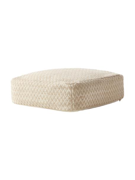 Ręcznie wykonana poduszka podłogowa Etta, Beżowy, S 60 x W 20 cm
