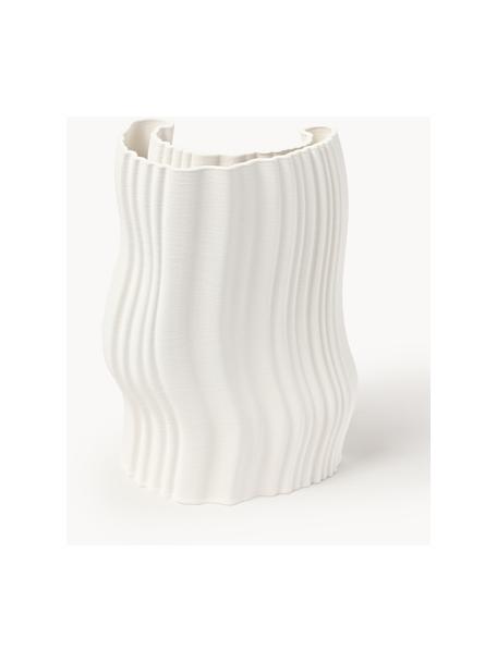 Vase Moire aus Steinzeug, H 30 cm, Steinzeug, Off White, B 19 x H 30 cm