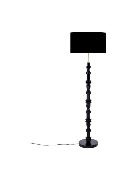 Design Stehlampe Totem, Lampenschirm: Textil, Schwarz, Ø 46 x H 148 cm
