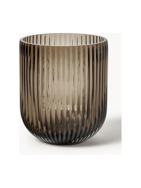 Vase en verre Simple Stripe, haut. 14 cm, Verre, Grège, translucide, Ø 12 x haut. 14 cm